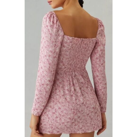 Reformation Rosalie Pink Floral Mini Dress Sz. 2 - Picture 4 of 9